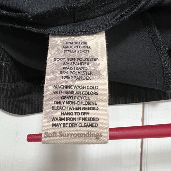 Soft Surroundings Stretch Ankle Zip Pants SIZE L Black Pull On Joggers - Picture 5 of 15